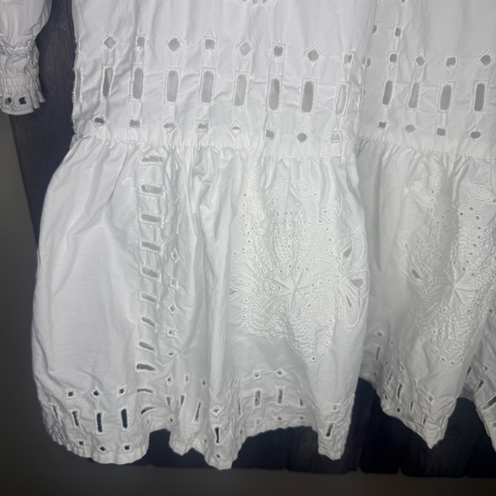 Rails Saylor Eyelet Dress in White * Missing Belt* size Small - Picture 6 of 14